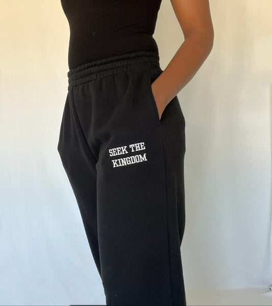 (PRE-ORDER 6 WEEKS) Seek The Kingdom Joggers - Black