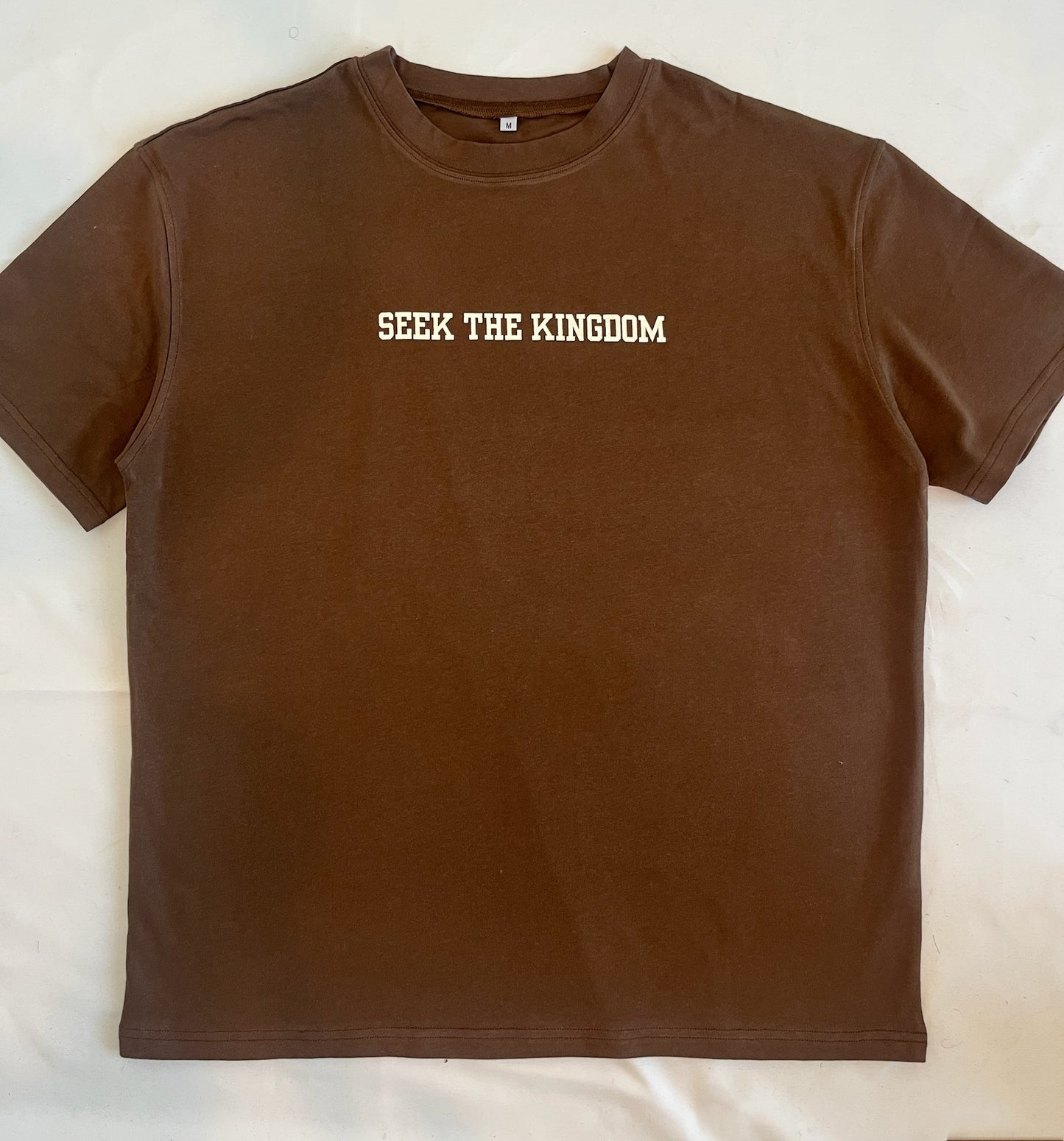 (PRE-ORDER 6 WEEKS) Seek The Kingdom T-Shirt - Brown/Cream