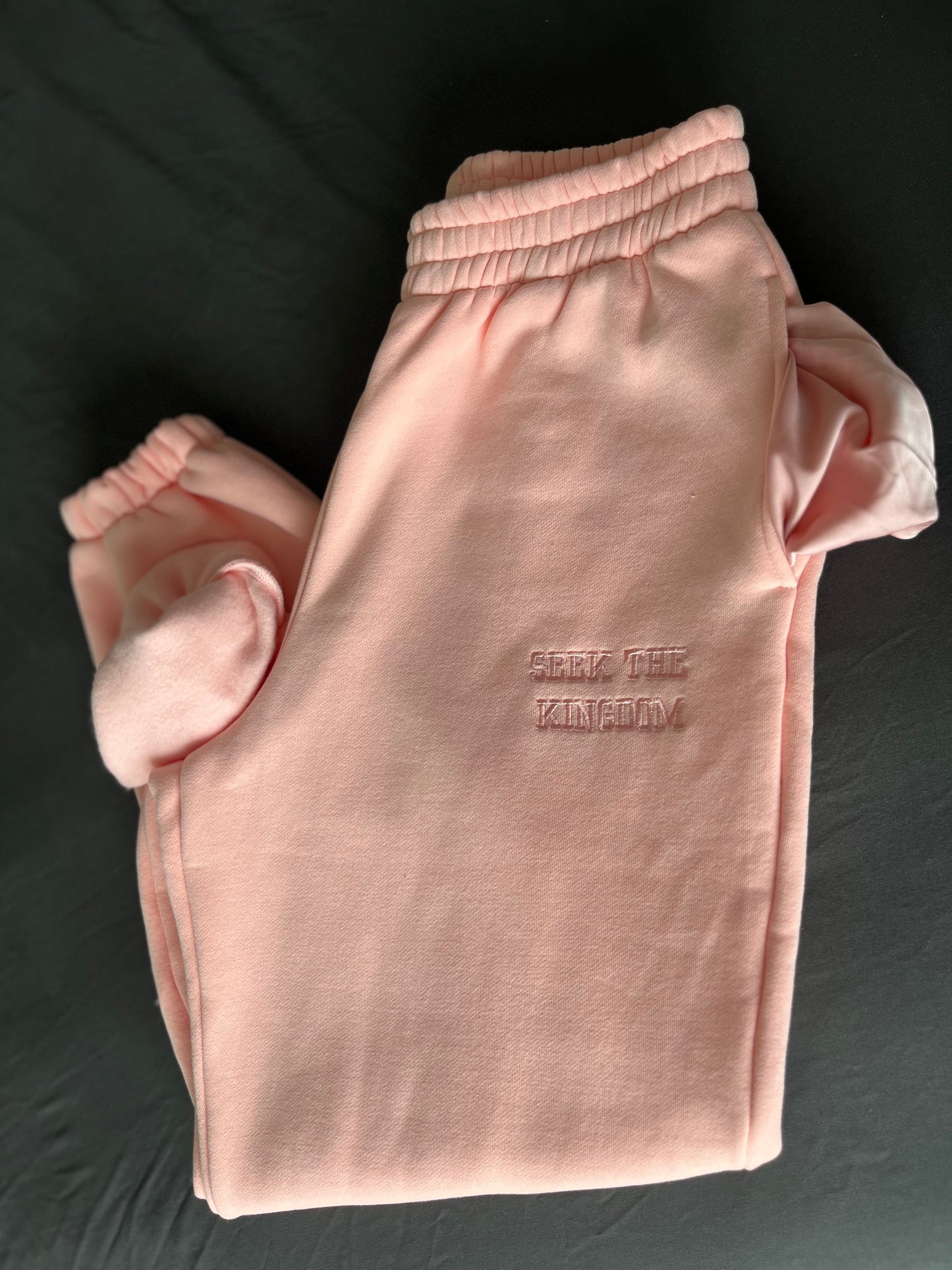 (PRE-ORDER 6 WEEKS) Seek The Kingdom Joggers - Rose