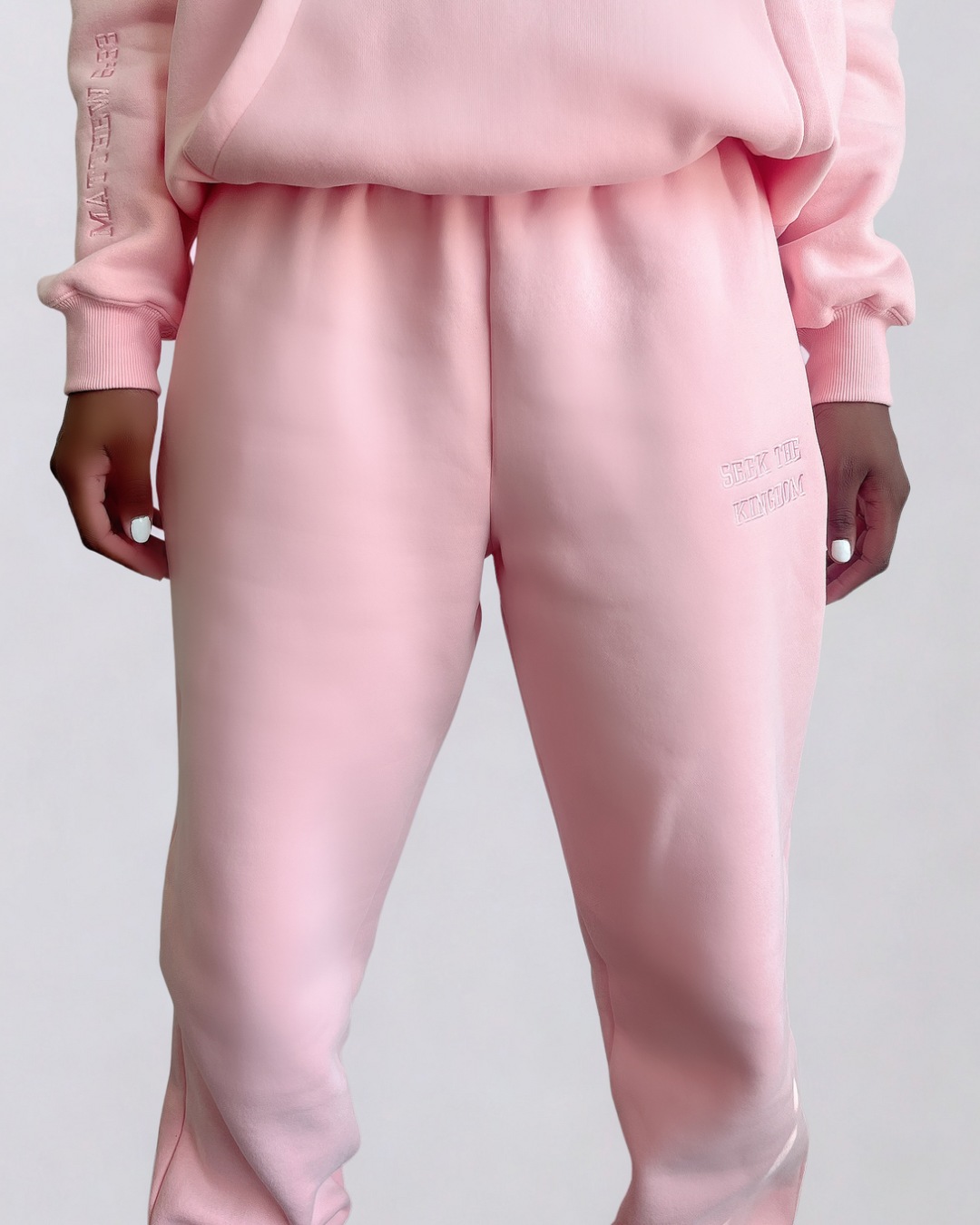 (PRE-ORDER 6 WEEKS) Seek The Kingdom Joggers - Rose